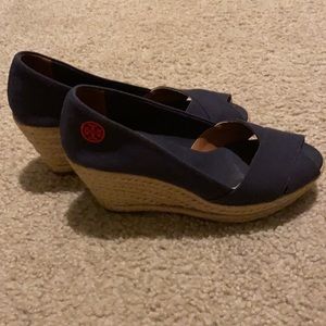 Navy Tory Burch Sandals Espadrilles Size 8